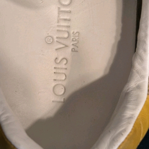 RARE LV Runway Yellow Damier (Unisex) Graphite Pattern Sneakers US Men's Sz 7.5 - Picture 6 of 15